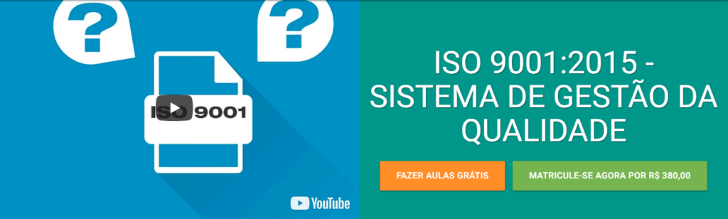 Curso EAD de sistema de gestão da qualidade da norma ISO 9001:2015