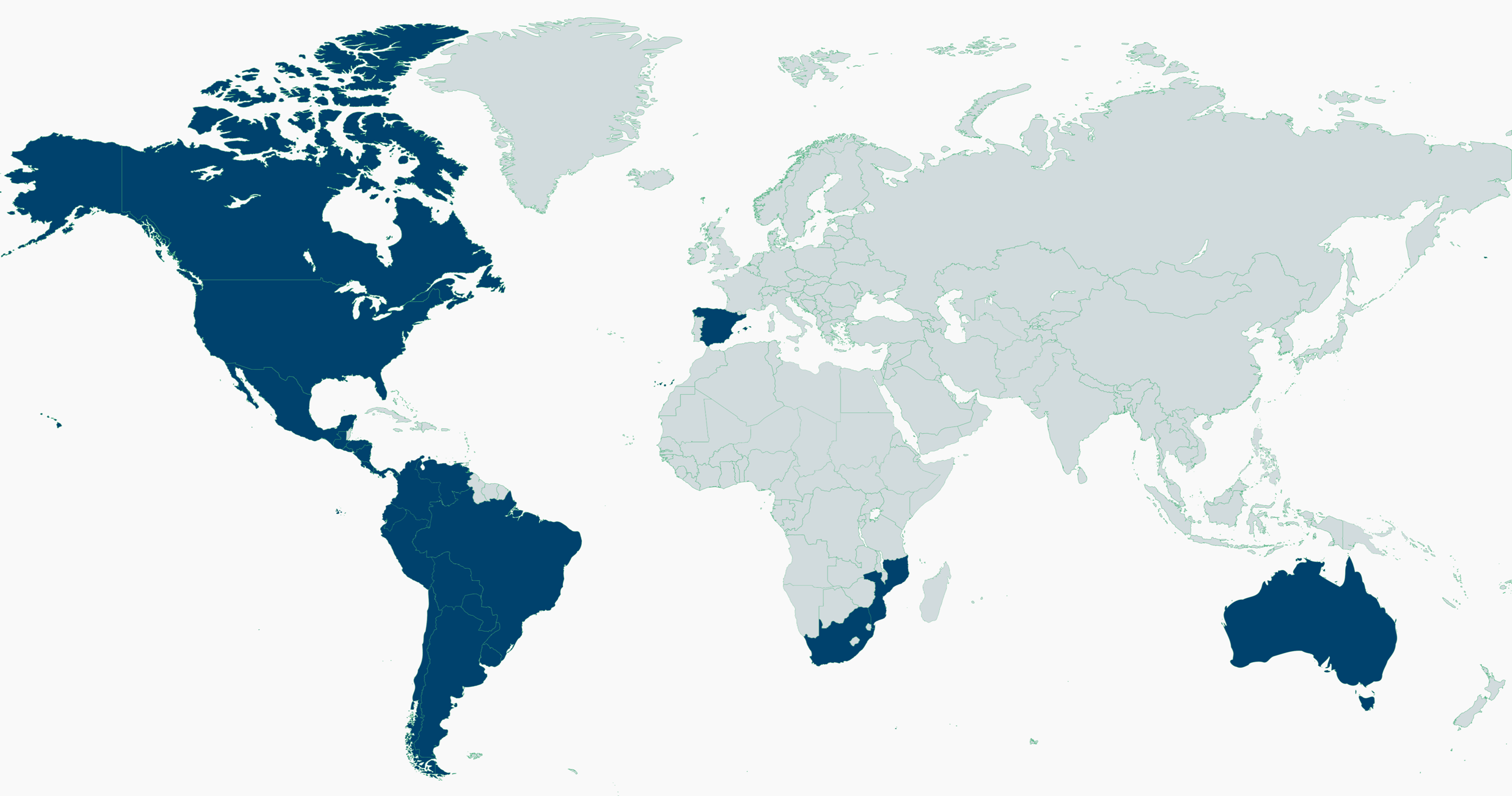 mapa mundi - Produtos e Serviços Internacionais - Ambipar ESG